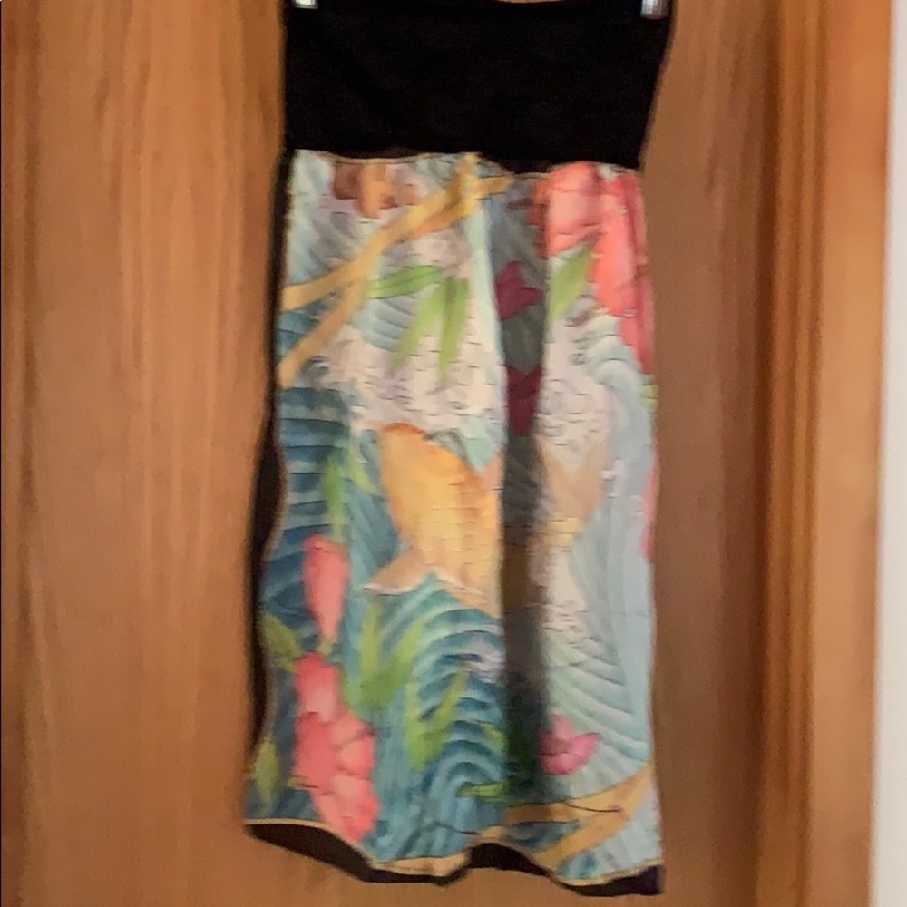 Strapless silk dress